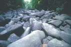Felsenmeer im Lautertal mit übereinanderliegenden Granitblöcken