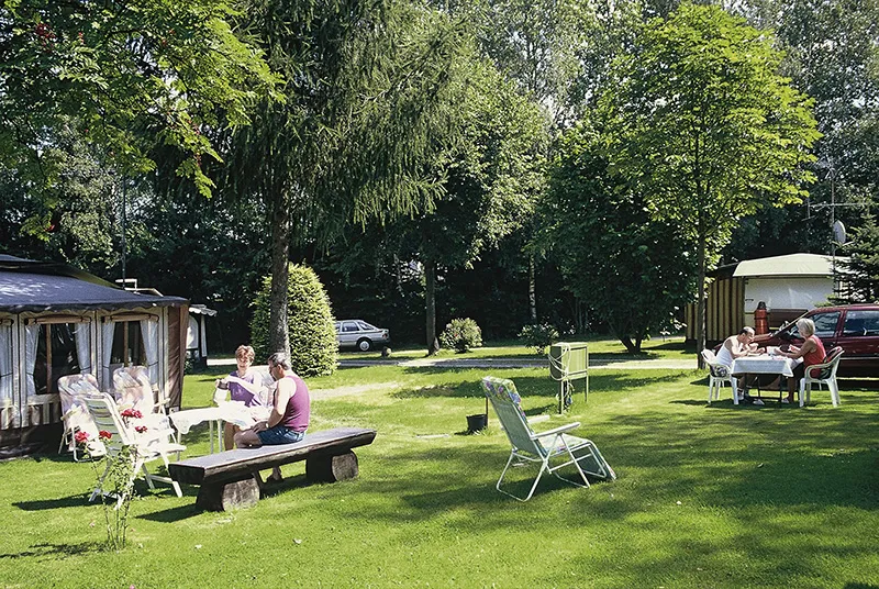 Parzellierte Stellplätze mit rund 120 Quadratmetern auf dem Camping Park Hammelbach